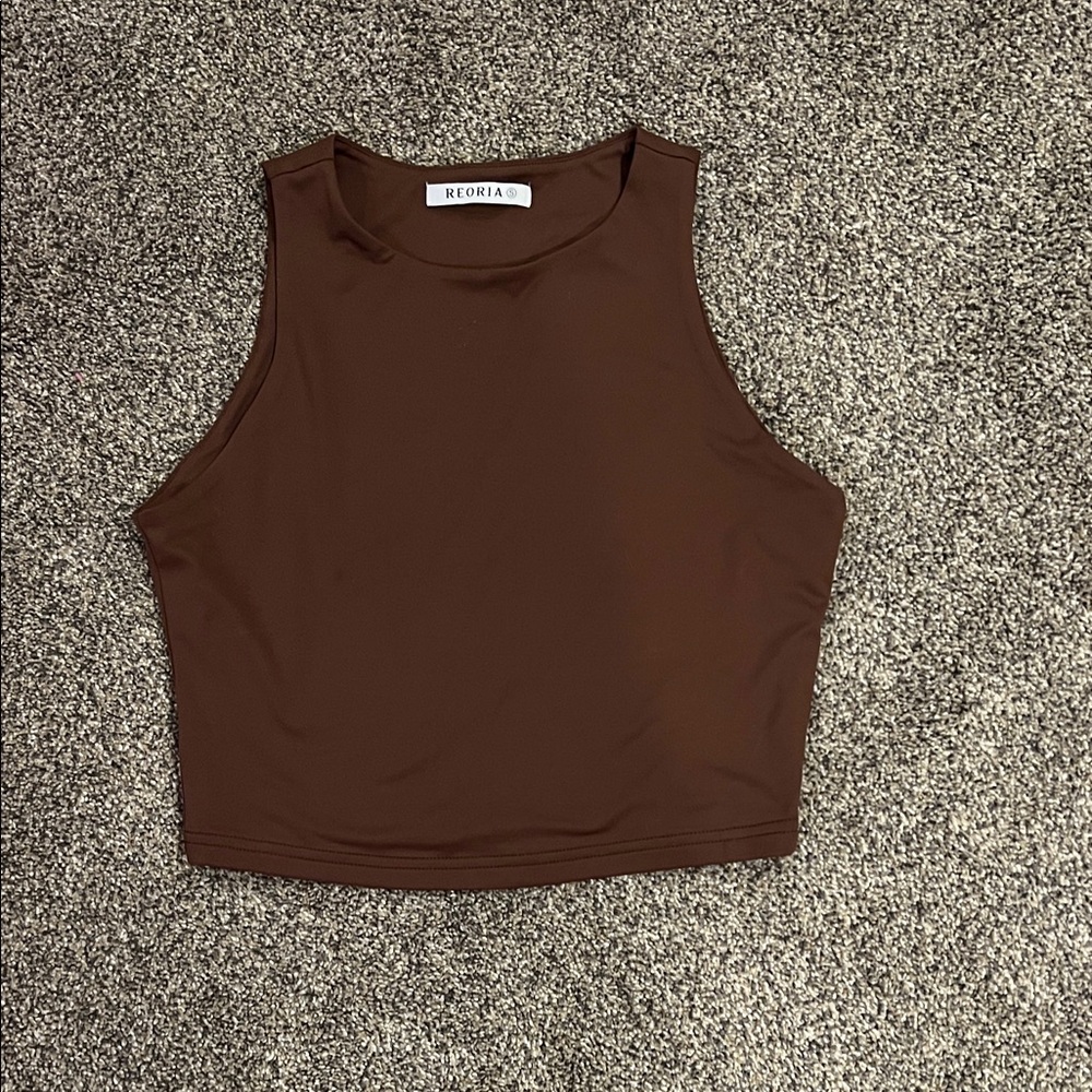 ReoRia Women's Chocolate Brown Crop Top